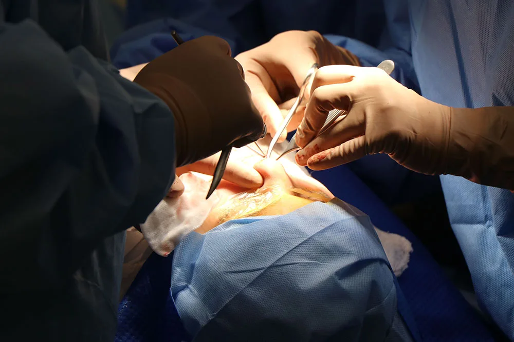 Doctor examining a patient
